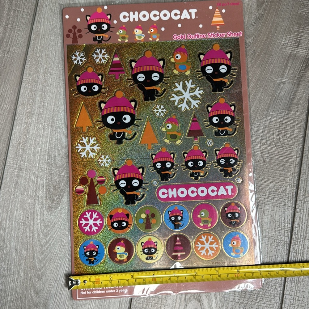 Rare Sanrio 2011 Chococat Gold outline Stickers 38 pieces 1 sheet Gold - Picture 3 of 7